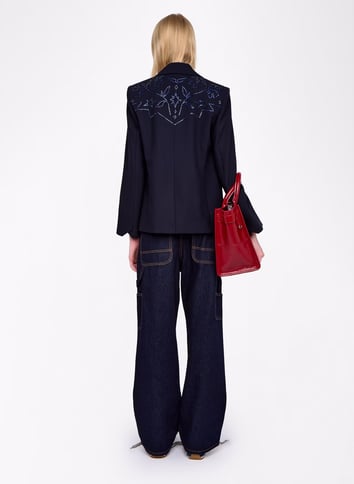Veste tailleur droite à strass ZADIG&VOLTAIRE Bleu